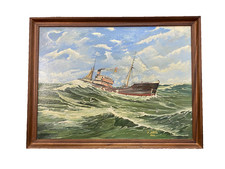 Ancien Tableau HST - Bateau