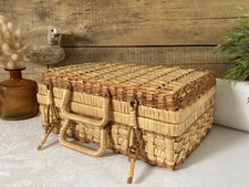 825⚜️ Petite Valise Valisette en Osier Tressé Longueur 30 Cm
