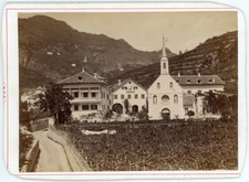 Autriche, Tyrol, village et église, ca.1870, Vintage albumen print vintage album