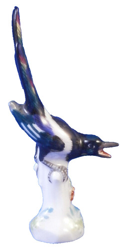 Meissen figurine oiseau elster - meissen,