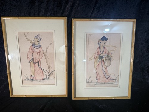 Set vintage signed asian - of,