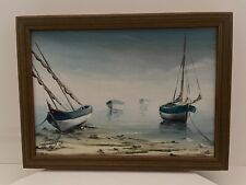 tableau peinture acrylique sur toile Bateaux, Mer, encadrement Arquati