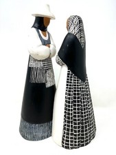 Sujet Terre Cuite Peinte Espagnole Couple Espagne Vintage