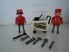 PLAYMOBIL vintage station essence ESSO employés desserte outils set 3434 de 1985