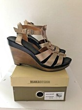 Chaussures/Sandales en Cuir et Bois Doré et Noire "MINKA DESIGN"– P 40