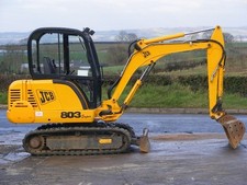 Jcb 803 Plus / Super Mini Digger Complet Décalque Set Avec Safty Avertissement