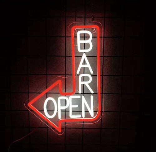 Enseigne led néon bar - néon, open