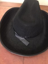 Original Authentique Chapeau De Cowboy En Feutrine Dur Noir