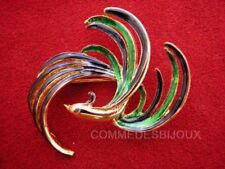 Broche "Oiseau Foisonnant" N° 2 dorée Plumage au Vent - Bijoux pur Vintage