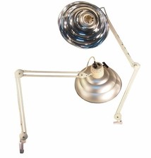 French Pair Desk Lamps Articulated Adjustable Industrial Vintage Chrome Loft