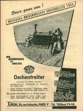 Publicité ancienne batteuses moisson matériel agricole 1955 issue de magazine