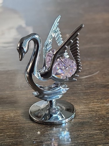 Figurine cygne chromé - figurine,