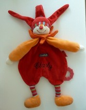 37. DOUDOU PLAT MOULIN ROTY CLOWN LUTIN DRAGOBERT ROUGE ORANGE lire SVP BON