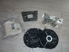 Lot décoration baroque noir : suspension, cadre et pince papillon