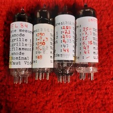 4 tubes  RADIO  EL84 diff marques  Anode de 46 a 48   testé metrix 410