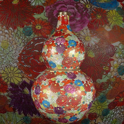 Vase gourde meiji satsuma ware - vase,
