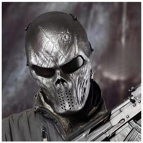 Black skull airsoft mask with - skull,
