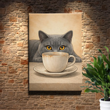 British Shorthair Cat Drinking