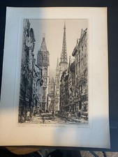 GRAVURE/EAU FORTE.ROUEN.RUE DE