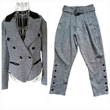 Tailleur Pantalon Noir/blanc Jicky Paris Taille 38