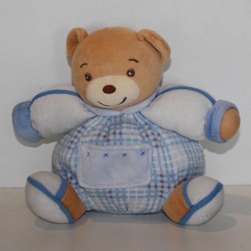 Doudou ours kaloo bleu blanc - doudou,