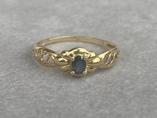 Fine ancienne bague or 18carats saphir bijou bague filigranée or 18carats Noel