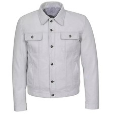 Veste En Cuir Blanc Pour Homme