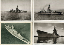 LOT 4 Cartes Bateau Guerre