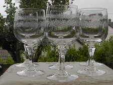 Lot de 6 verres à vin rouge en cristal d'ARQUES. Modèle Matignon.