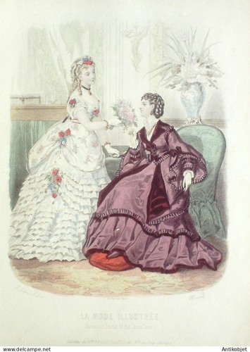 Gravure mode illustree - mode, 1870
