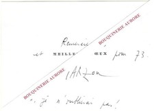 Carte de Voeux autographe signée de Jean CARZOU, peintre français.