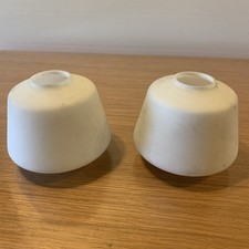 Paire De Tulipes Verre De Lampe Opaline Vintage Ref GBN 