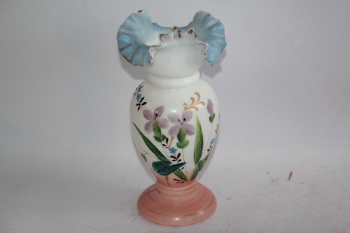 Vase opaline émaillée fleurs - vase,