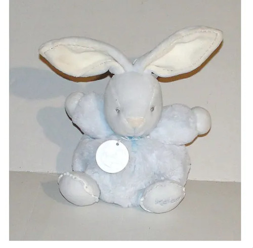Doudou lapin boule bleu blanc - doudou,
