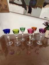 6 verres en cristal doublés 