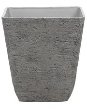 Cache-pot Gris en Polyrésine 49x49x53 cm Effet Pierre Bac à Fleurs Extérieur Del