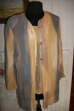 Chemisier viscose beige rayé