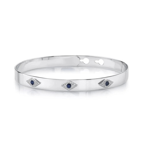 14k blanc diamant - diamant, saphir