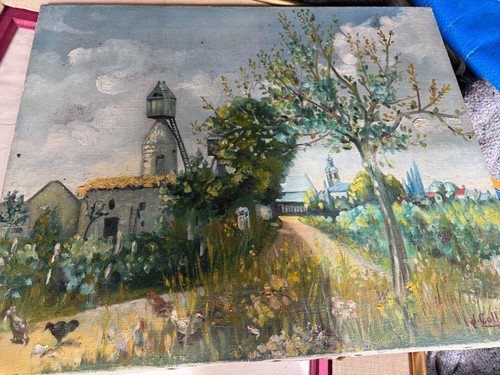 Peinture ancienne huile sur - huile,