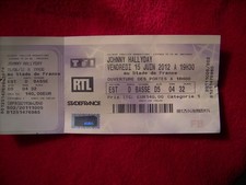 Johnny Hallyday.Billet de concert.Stade de France.15.06.2012.