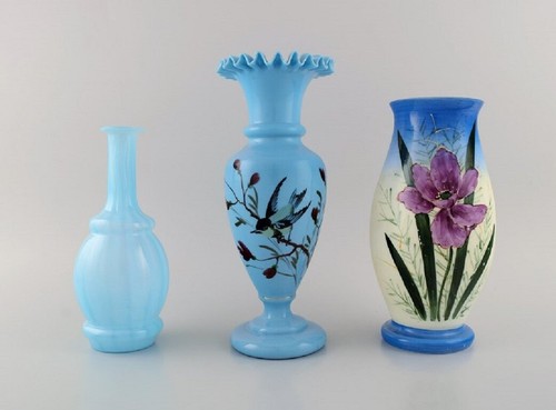 Trois vases anciens verre - en,