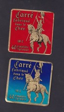 2 Ancienne étiquette Fromage France BN2020022 Carré Cher  Cavalier Cheval