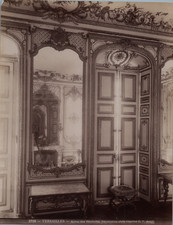 France, Versailles, Salon des Pendules, décoration style régence Vintage albumen