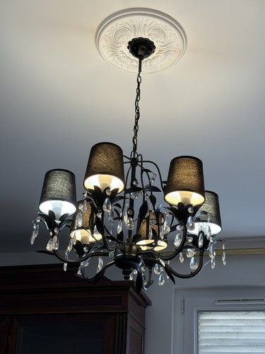 Lustre noir lumières - lustre, 6