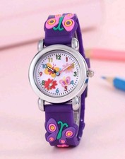 Montre Enfant Papillon Violette Aiguilles