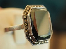 BAGUE ANCIENNE ART DECO ARGENT