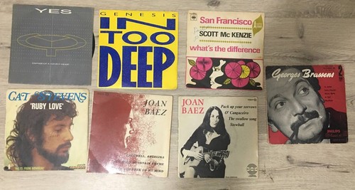 Lot disques vinyles 45 - de, 7