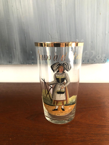 Superbe grand verre émaillé - superbe,