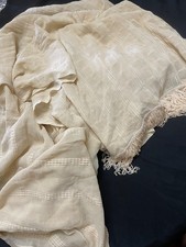 Rideau ancien voile brodé X 2