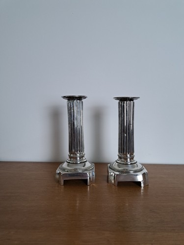 Paire bougeoirs louis xvi - bougeoirs,
